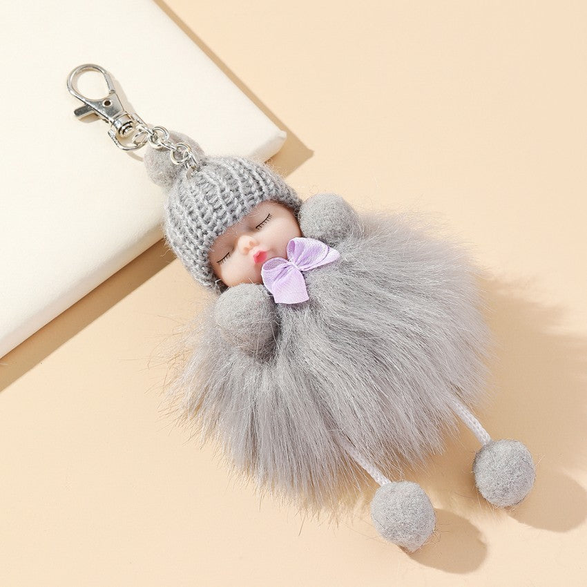 Wholesale Zinc Alloy Cute Plush Doll Keychain